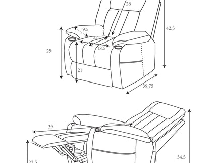 Beca - Upholstered Power Lift Recliner With Cupholders And USB Charging