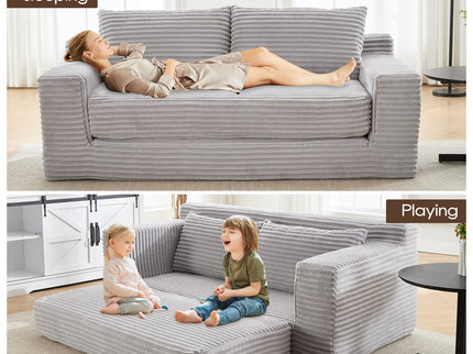 Convertible Loveseat Sofa Bed With Memory Foam & Steel Frame