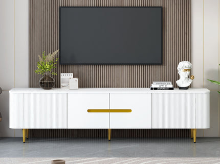 Minimalist TV Stand For TVs Up To 85", Modern Entertainment Center Media Console With 4 Spacious Cabinets For Living Room