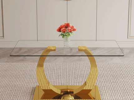Dining Table For Living Spaces - Gold / Transparent
