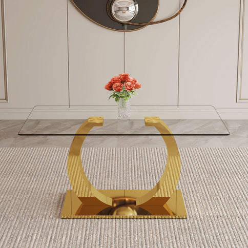 Dining Table For Living Spaces - Gold / Transparent