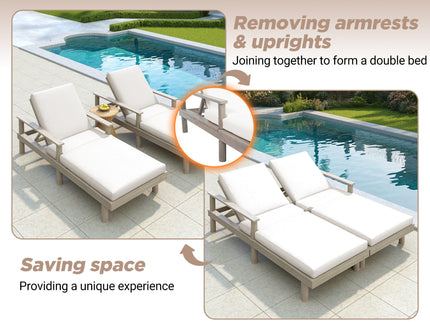 5 Position Adjustable Outdoor Chaise Lounge