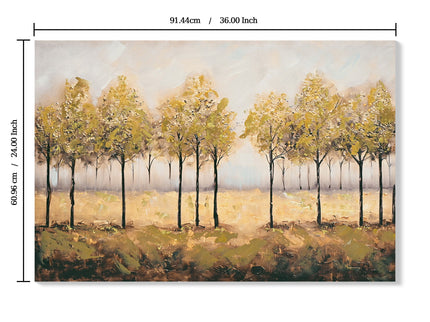Wall Art Decor Canvas Print Autumn Embellishments Plant Forest Abstract Tree - Tan Leaves