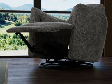 Milan - Swivel Recliner With Manual Footrest - Gray