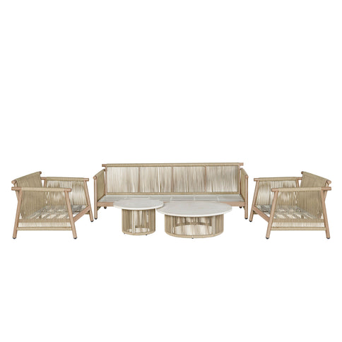 Zira - 5 Piece Patio Sofa Set - Beige