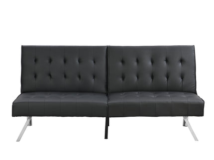Contemporary Wood Frame Sofa Bed With Stainless Legs - Black