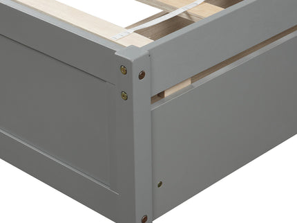 Platform Storage Bed Wood Bed Frame With Two Drawers And Headboard