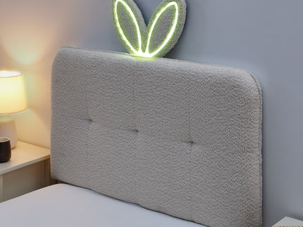 Upholstered Bed With Oversized Rabbit Ear Headboard, LED Lights & 4 Storage Drawers