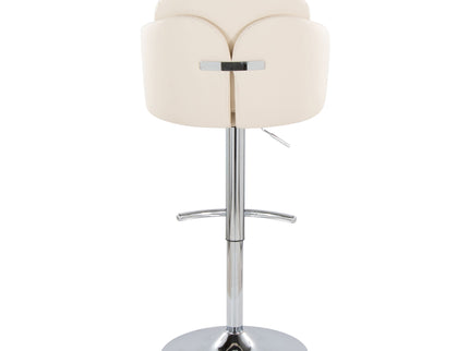 Dahlia - Contemporary Adjustable Barstool With Swivel With Rounded T Footrest (Set of 2)
