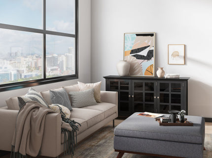 Owen - Square Coffee Table Storage Ottoman - Slate Gray