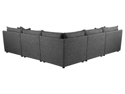 Tomasina - Modular Sectional Sofa With Corner, Armless Chairs And Armchairs - Black