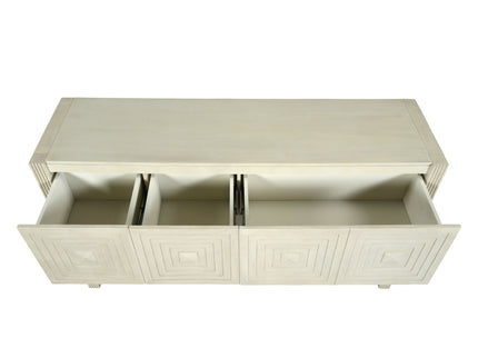 Geometric Carved Console Table With 3 Soft Close Drawers