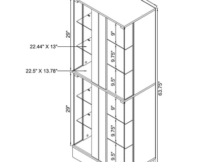 Gilbert - 4 Door LED Curio Display Cabinet