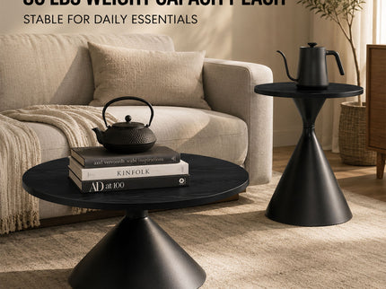 2 Piece Coffee Round Table Set