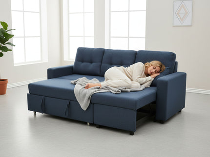 Convertible L Shaped Sectional Sleeper Sofa Bed, Saving Pull Out Couch