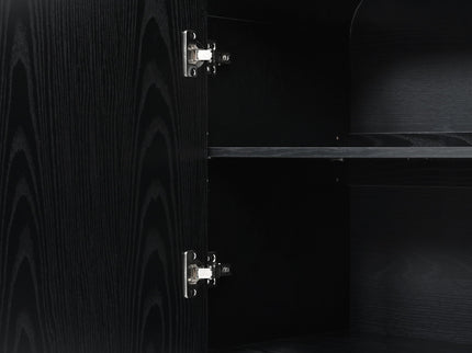 Curved Edge TV Stand With Large Cabinets