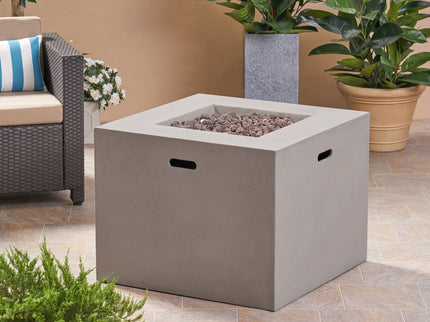 Outdoor Patio Square Gas Burning Concrete Fire Pit 40, 000 Btu