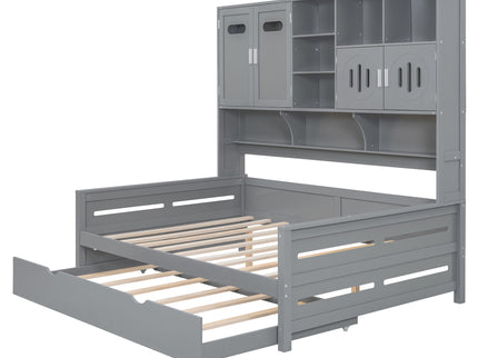 Daybed With All-In-One Cabinet And Shelf