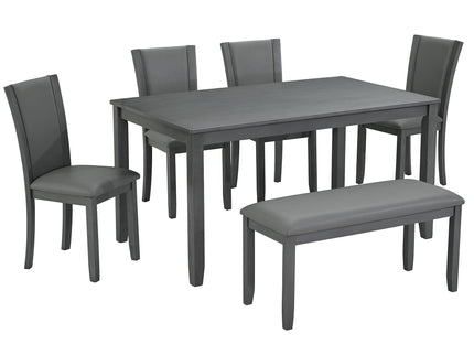 Dining Table Set With Upholstered Chairs, Rectangular Dining Table Set