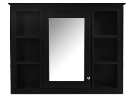Wall Mounted Medicine Cabinet With Mirror, Storage Cabinet Featuring 6 Open Shelves And Adjustable Interior