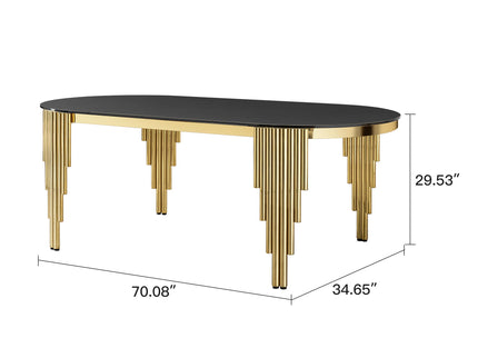 Oval Dining Table With Glass Top And Stainless Steel Base