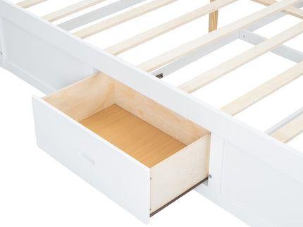 Platform Bed With Multi Storage Headboard, USB And Drawers