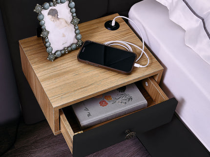 Upholstered Hydraulic Platform Bed With Storage Shelves, Reading Lamps, USB Port