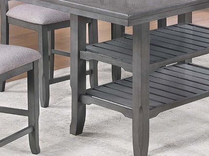 Dining Table 2 Shelves, Counter Height For Dining Room - Gray