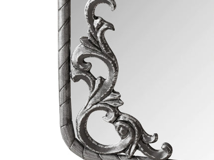 Full Body Arched Mirror With Vintage Carved Applique