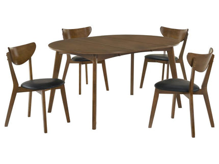 Jedda 5-piece Oval Dining Set Dark Walnut