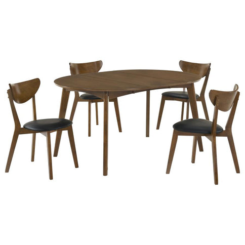 Jedda 5-piece Oval Dining Set Dark Walnut