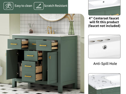 Bathroom Vanity With Sink Combo Set, Modern Bathroom Cabinet With 4 Drawers