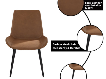 Modern Dining Chair Living Room Metal Leg Dining Chair (Set of 2)