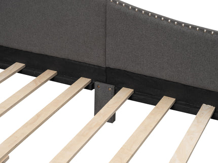 Upholstered Daybed With Headboard And Armrest, Support Legs