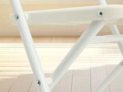 Folding Chairs, Stackable & Waterproof (Set of 4) - White