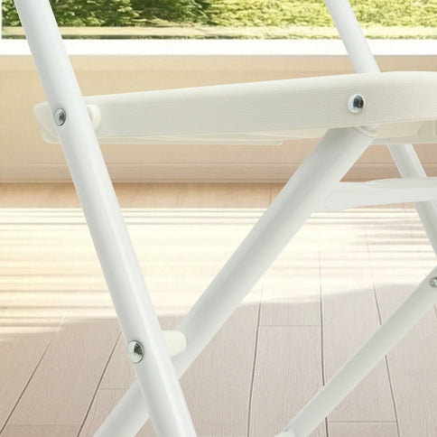 Folding Chairs, Stackable & Waterproof (Set of 4) - White