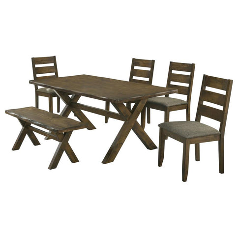 Alston 6-piece Rectangular Dining Set Knotty Nutmeg