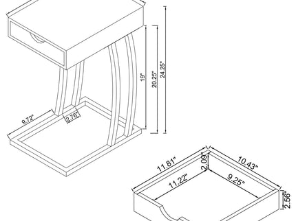 Hi-Tech Accent Table With USB Ports