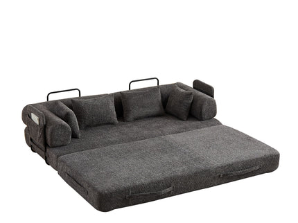Convertible Sleeper Sofa Bed With Cylindrical Pillow