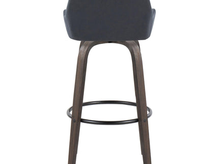 Daniella - Contemporary Fixed Height, Barstool With Swivel With Round Footrest (Set of 2)