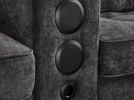 Modern Sectional Sofa U-Shaped With Movable Ottomans, tooth Speakers, LED Lights And Modular Storage