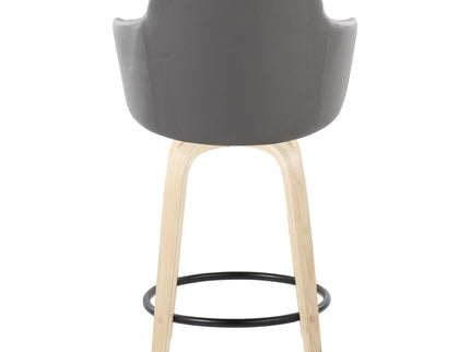 Boyne - Contemporary Fixed Height Counter Stool With Swivel (Set of 2) Round Footrest