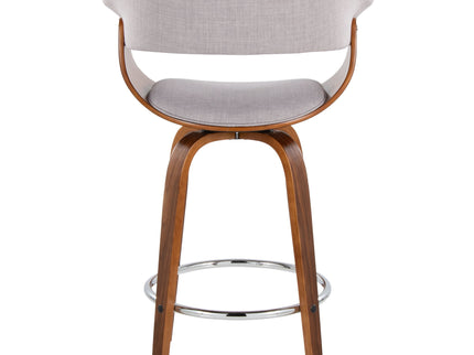 Vintage Mod - Mid Century Modern Fixed Height Counter Stool With Swivel With Round Footrest (Set of 2)