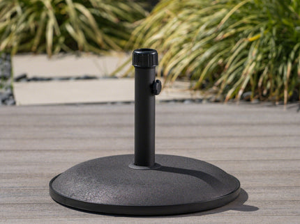 Stylish Concrete Umbrella Base With Iron Support Pole - Black
