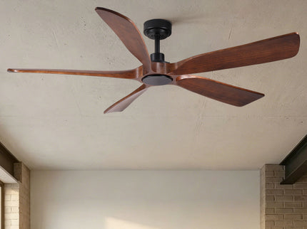 Ceiling Fan With Light And Remote Control, Noiseless, 6 Speeds Reversible, Quiet DC - Matte Black