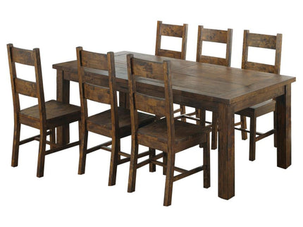 Coleman 7-piece Rectangular Dining Set Rustic Golden Brown