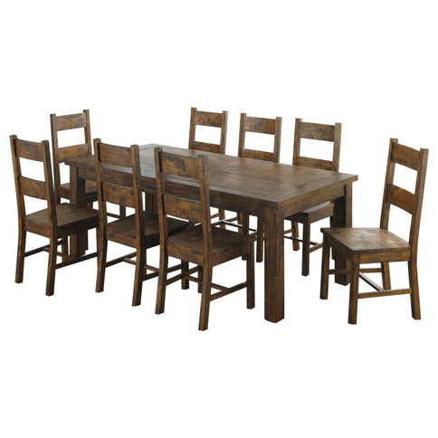 Coleman 9-piece Rectangular Dining Set Rustic Golden Brown