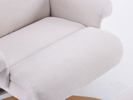 Upholstered Heated Massage 360° Swivel Accent Chair With Ottoman
