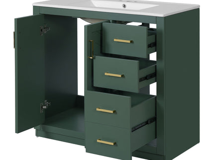 Bathroom Vanity With Sink Combo, Storage Cabinet, Freestanding Set With 3 Drawers & Soft Closing Doors