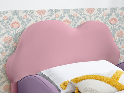 Cute Cloud Shape Bed With Guardrails Cartoon Design, Storage Pocket
